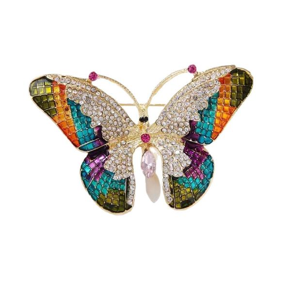 Fashionable and Versatile Mixed Color Butterfly Brooch for Women
