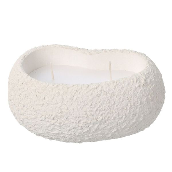 Dalia Candle In Off-white Cement Pot