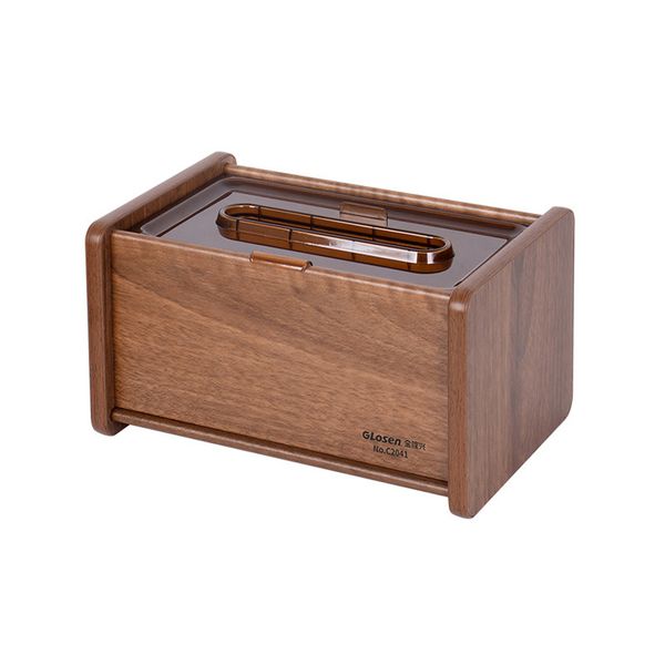 Wooden Remote Control Storage Box Desktop Multifunctional Tissue Box