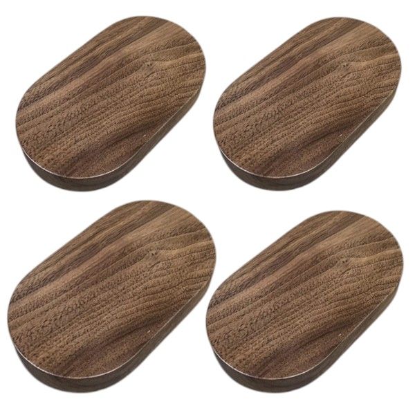 Wooden Oval Display Base Ornament - Brown 4-Pack