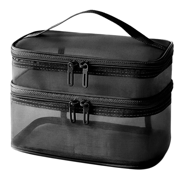 Petite Le Nto Double Layer Mesh Makeup Bag