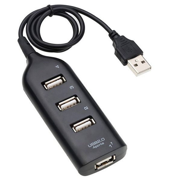 4-Port Usb Hub Adapter For Laptop Receiver Computer Accessories Black