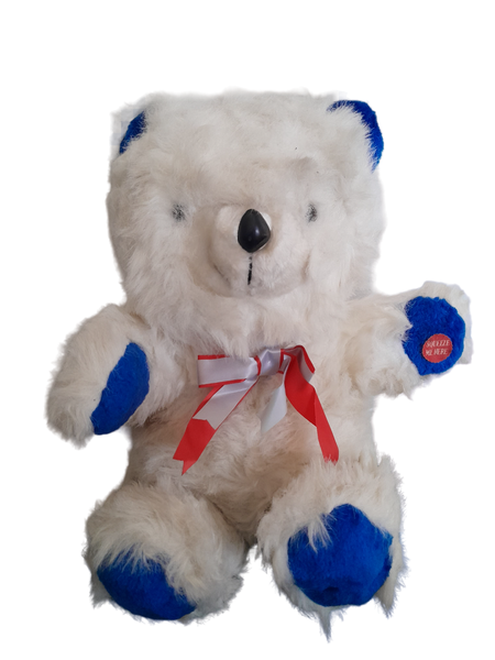 Large 35cm x 30cm Fluffy White Teddy Bear