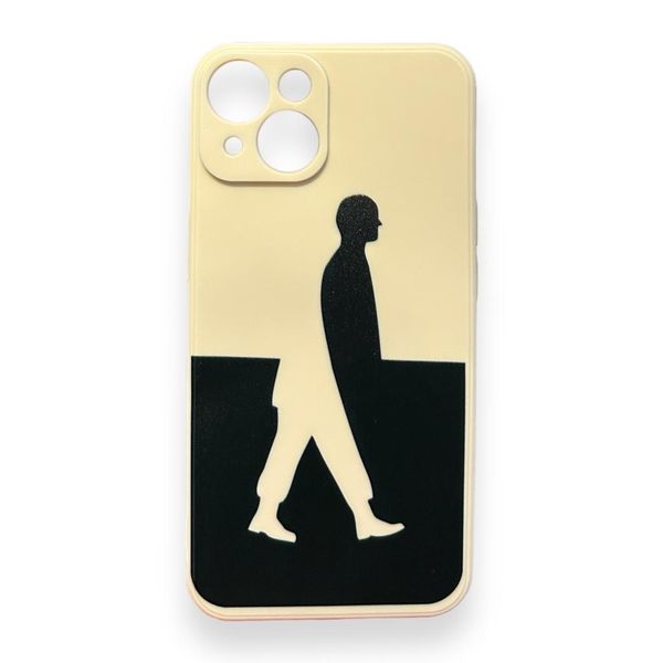 AMA Silicone Protective Case Man Walking Shade Pattern For iPhone 14 Pro