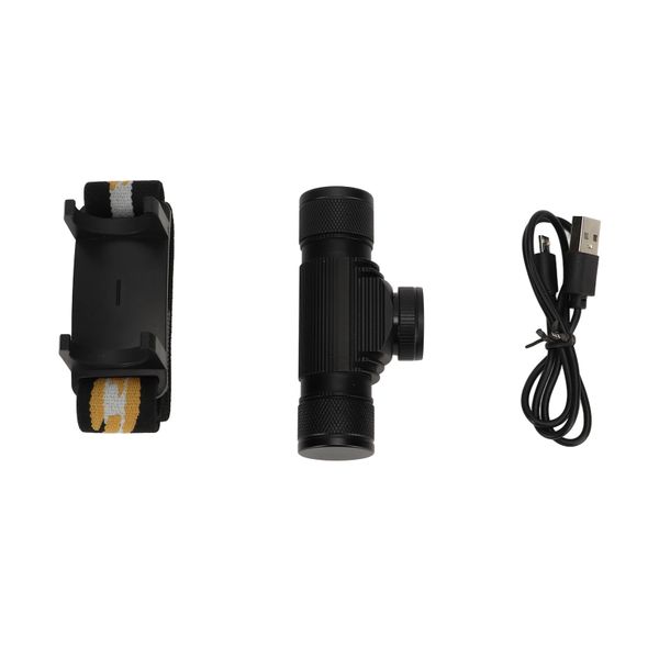 Rechargeable Head Lamps with 6 Gear Rotary Zoom Waterproof Headlight