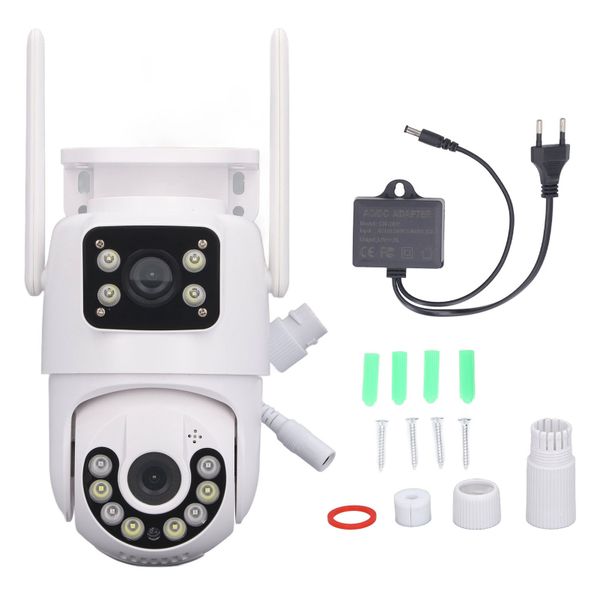 Dual Lens WiFi Outdoor Security Camera Human Detection Pan-Tilt