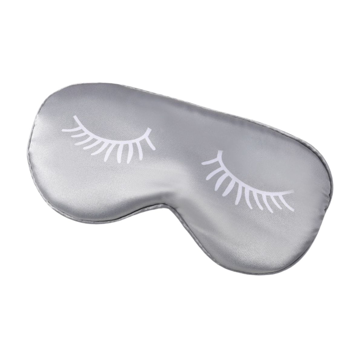 GLAM Beauty - Satin Eye Mask - Eyelash Design - Grey