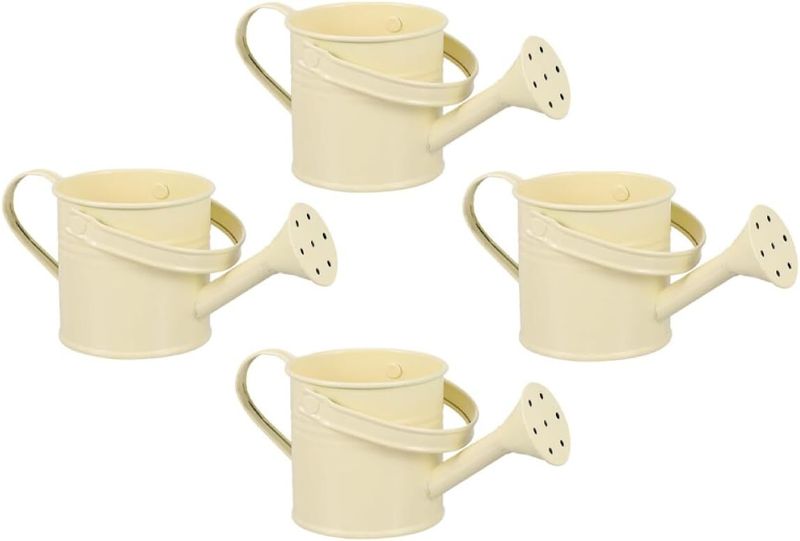Beige Metal Watering Cans With Long Spouts For Indoor And Outdoor Plants