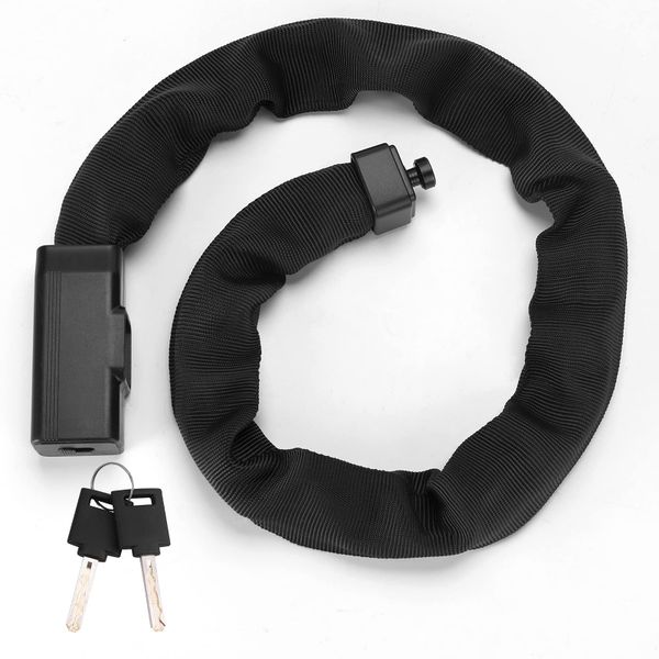Heavy Duty Bike Chain Lock - 8mm Thick Anti-Theft Security with 2 Keys