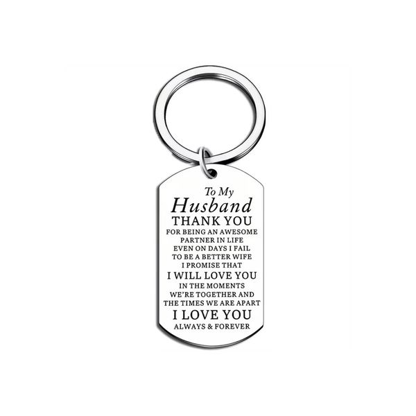 To My Husband Keyring