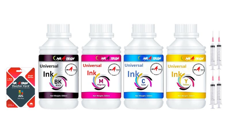 MR A TECH Bulk Refill Ink 500ML Bottle x 4 Compatible with HP GT51/GT52
