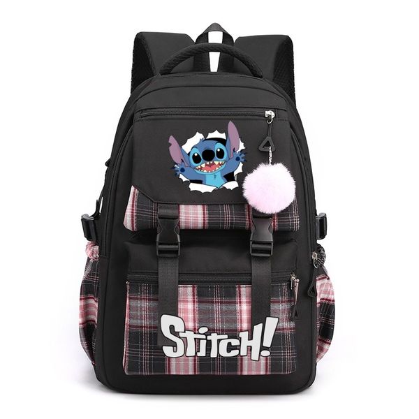 Student Backpack Cartoon Lilo and Stitch Cute Canvas Schoolbag