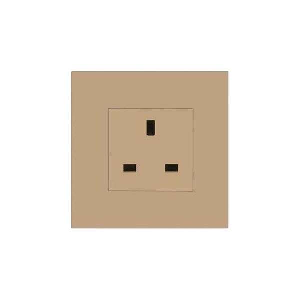ACDC - 1x 13a British Socket Outlet 3x3 Champagne Orion