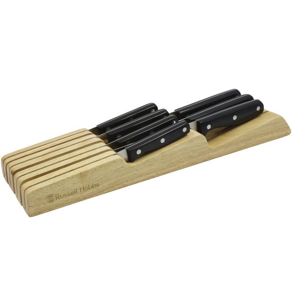 Russell Hobbs Classique 7 Piece Flat Knife Set in Wooden Block