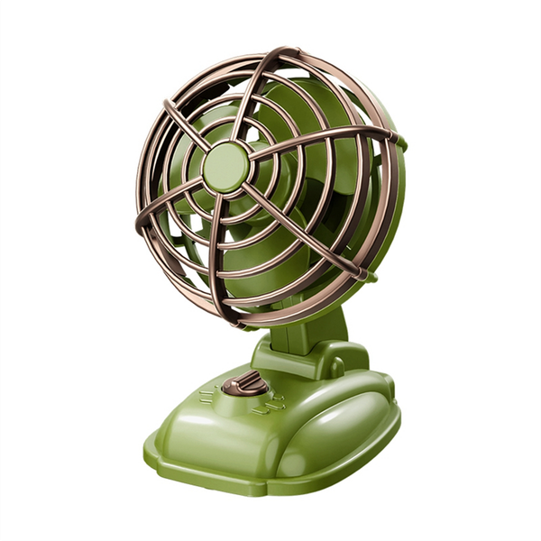 Retro Mini Desktop Fan 400Mah Usb Rechargeable Outdoor Compatible with None