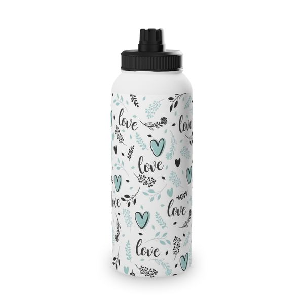 Pink Love Hearts 850ml Metal Water Bottle