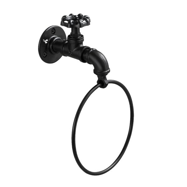 Alanes Black Metal Hand Towel Holder For Bathroom Living Room Toilet