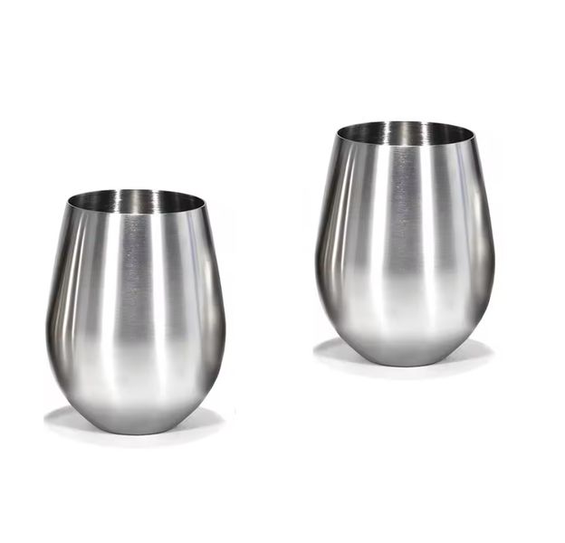 2 Set Travel 500ml Stemless Single Wall Stainless Steel Matte Glass