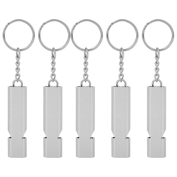 5 Pieces Aluminum Survival Whistles