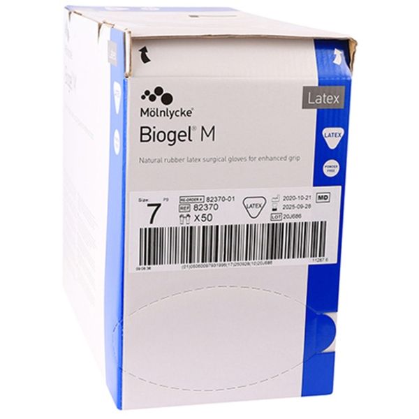 Powder Free Latex Gloves Biogel M 7.0 50's
