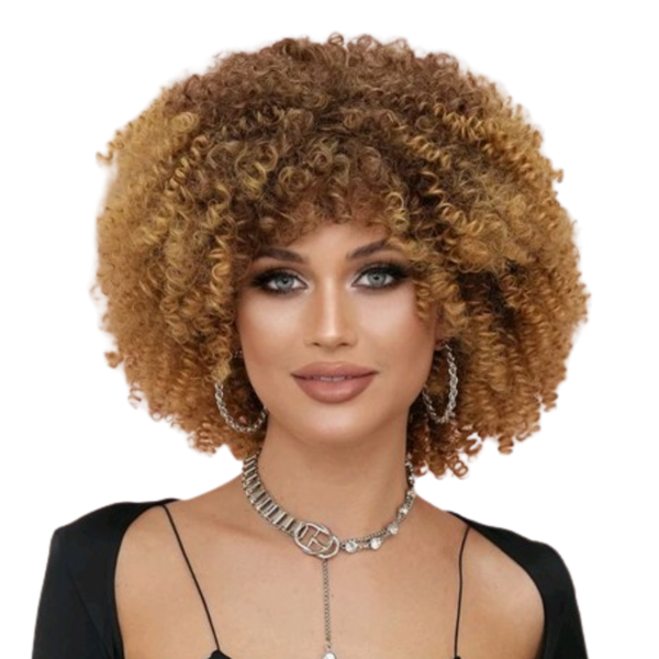 Ombre Synthetic Fringe Curly Hair Wig