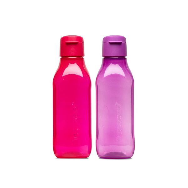 Red/Purple Tupperware Sqauare Eco Bottle 500ml