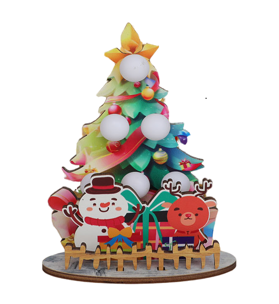 Light-Up Christmas Tree Decor - Snowman And Reindeer Christmas Decoration
