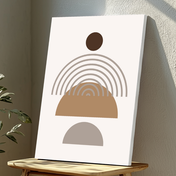 Wall Art Decor Print Mounted on Wooden Board - Mid Century - 28x40cm