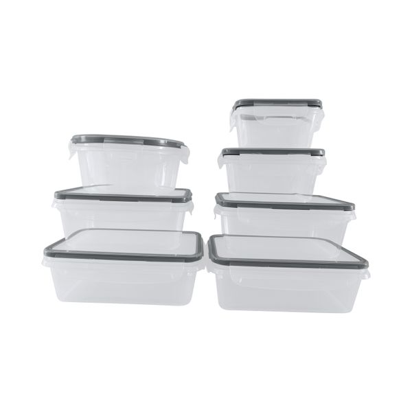 Melzware - 7 Piece Airtight Plastic Food Storage Container Set
