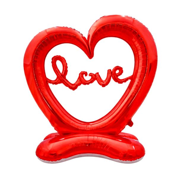 Large Red Heart "LOVE" Balloon Standee - Romantic Event &amp; Decoration