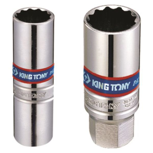 King Tony - Socket Spark Plug Rubber 3/8" X 14Mm 12Pt - 2 Pack