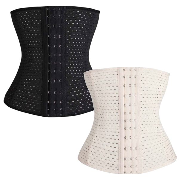 Body Shape Wear Waist Trainer Belt Steel Boned Corset Women Set of 2