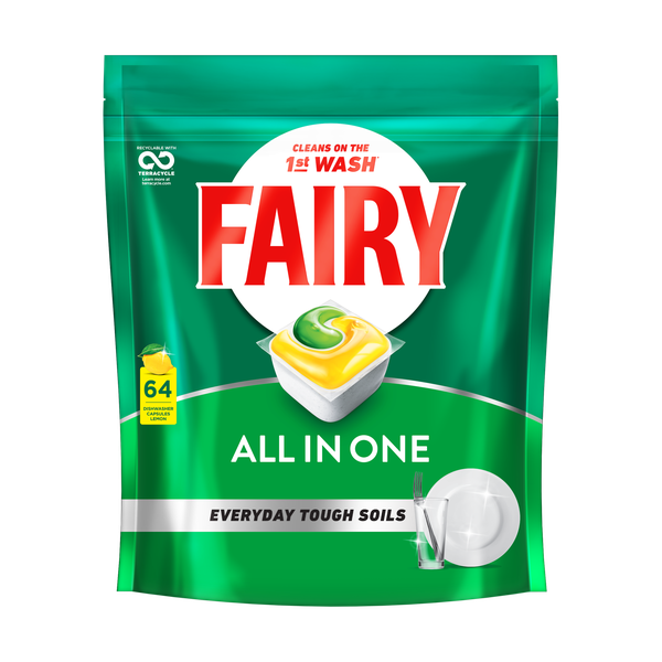 Fairy Dishwasher Tablets Auto All-In-One 64CT