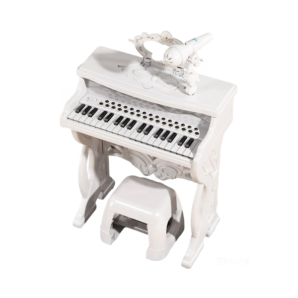 31-Key Kids Electronic Piano Toy with Microphone &amp; Stool