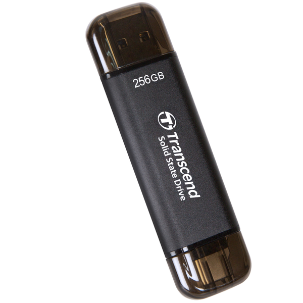 Transcend 256GB ESD310C Series USB Type C &amp; A Portable Solid State Drive