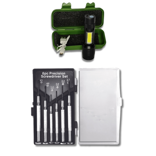 Ampro 6 Piece Precision Screwdriver Set and Torch