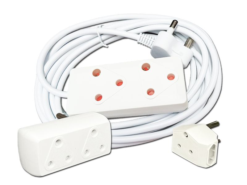 Everlotus extension cord 5M bundle with 2 way multiplug and 1 adapter