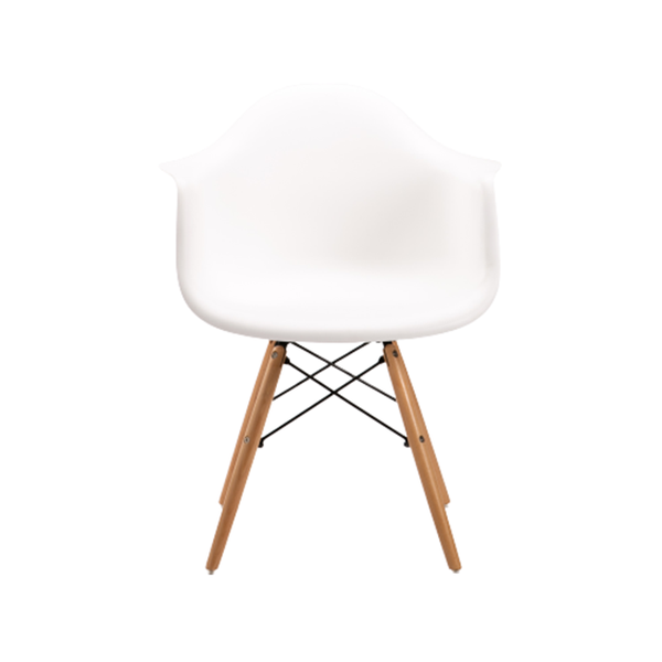 Emma Wooden Leg Armchair - White