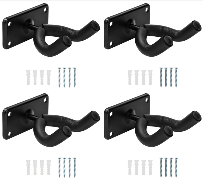 QKTNIUBI 4PCS Guitar Holder Hanger Kit-Black Musical Instrument Accessories