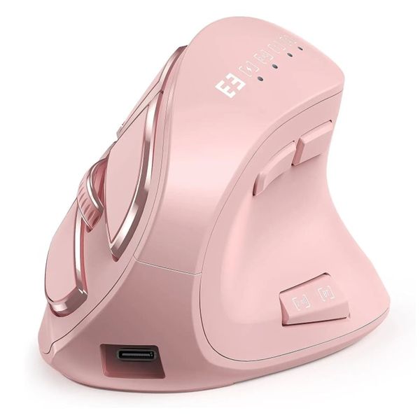 Wireless Multi-Device Vertical Ergonomic Mouse - Pink