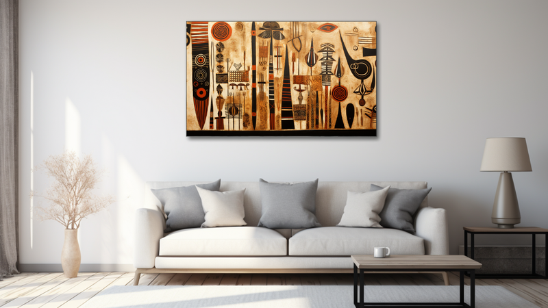 Canvas Wall Art - Tribal Tapestry Abstract - HD0468