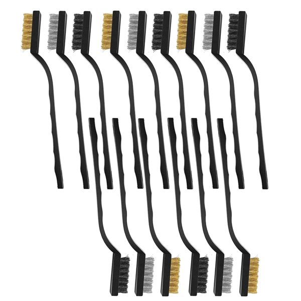 15-In-1 Curved Handle Wire Brush Kit for Cleaning Welding Slag &amp; Rust