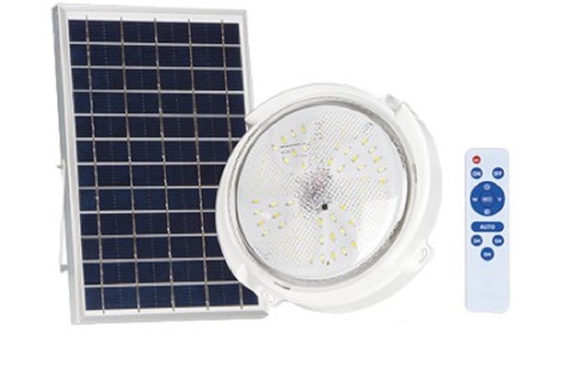 Solar 60w Led Bulkhead CCT Adj. C/W 6w Pv Panel and Remote