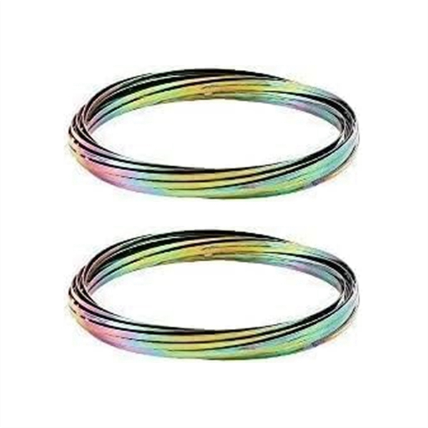 2 Pcs Flow Ring Magic Bracelet Toy Metal Fastening Flow Rings