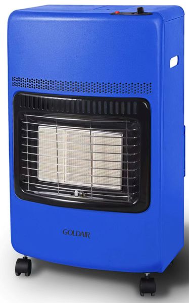 Goldair GGH-42BL Blue Portable Gas Heater. Piezo spark ignition