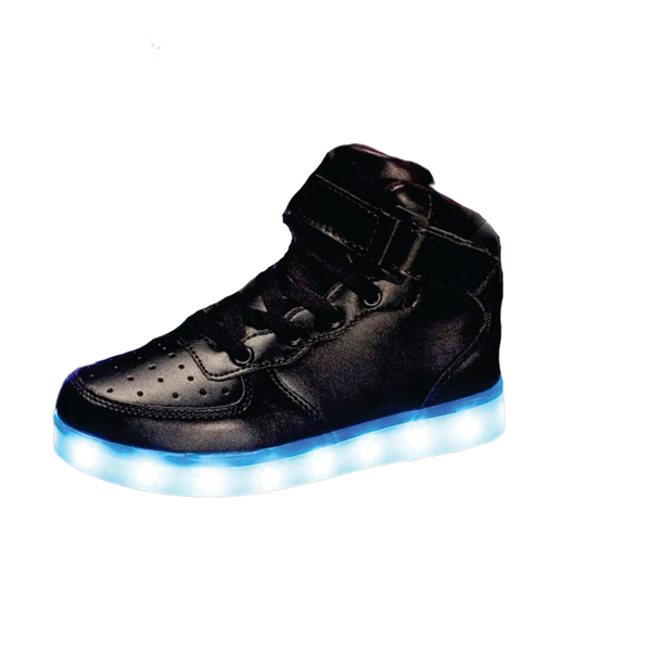 Childrens Colorful Hi-Cut LED Rechargeable Sneakers-Medium Sizes