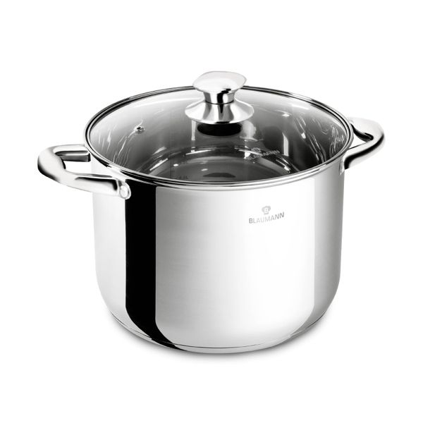 Blaumann 24cm Stainless Steel Stock Pot with Lid - Gourmet Line