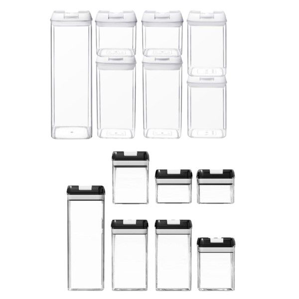 Black &amp; White 7-Piece Air-Tight Sealed Food Storage Container Set