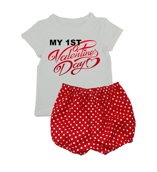 My first valentine's day-Shirt &amp; polka dot bauble pants