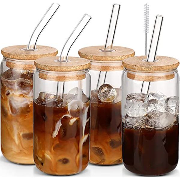 Heat Resistant Cola Glass/Sippy Cup Beer Mug-4 Piece-20oz
